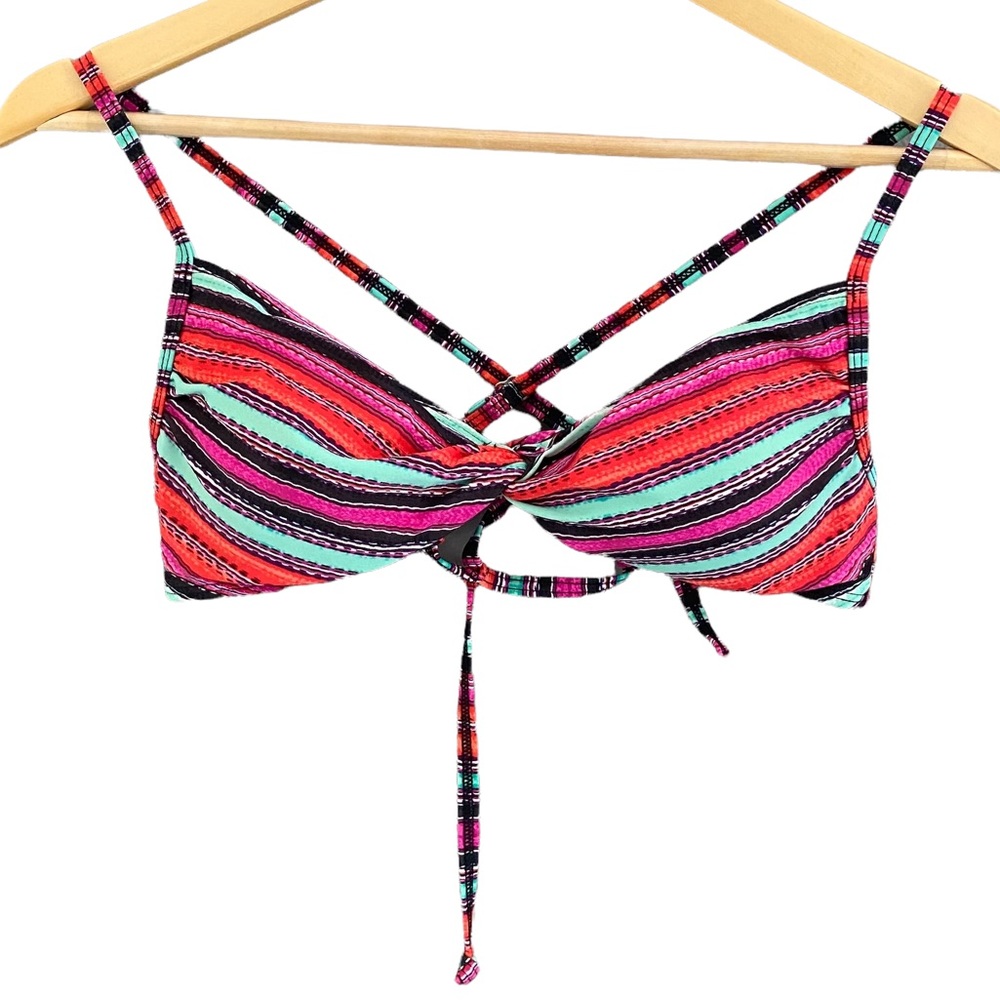 Athleta Santa Cruz Knot Striped Bikini Top, Women's Small